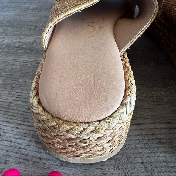 Matisse Beach Natural Raffia Women's Tan Woven Slide Sandals Size 10 - Picture 4 of 7